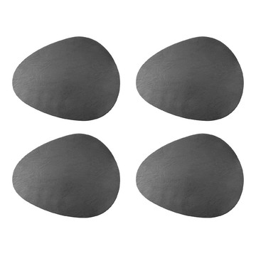 MIKASA 鵝卵型皮革餐墊  墨黑色  4個  38.5 x 30cm