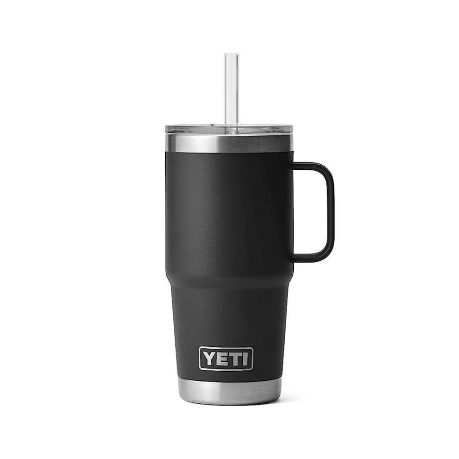 YETI RAMBLER 25 OZ STRAW MUG, VACUUM INSULATED, STAINLESS STEEL, BLACK