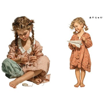【4 月新品 2】08-127-0082 人物貼紙 鄉村女孩 B