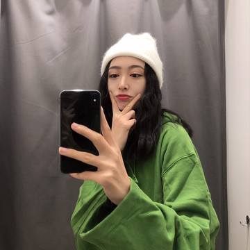 秋冬毛線帽子女潮韓國大頭圍加厚保暖純色針織帽子日系冷帽套頭帽1入