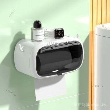 🎇可開發票✨衛生間紙巾盒厠紙盒免打孔防水壁掛洗手間置物架衛生紙捲紙抽紙盒#免運