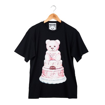MOSCHINO 經典蛋糕泰迪熊棉質上衣 (黑色/XXS)