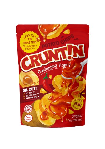 CRUNTIN 5mm Whole Potato Chips #Gochujang Honey 55g