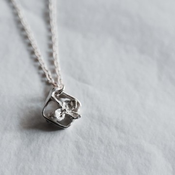 真實花朵【花語窗櫺】999純銀/項鍊吊墜/銀黏土手作