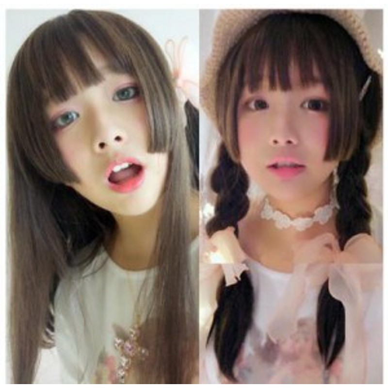 Laza 姫カット フル ウィッグ ロング ストレート 小顔 ぱっつん 姫髪 自然 原宿 ロリータ 高品質 耐熱 ブラック 通販 Lineポイント最大1 0 Get Lineショッピング