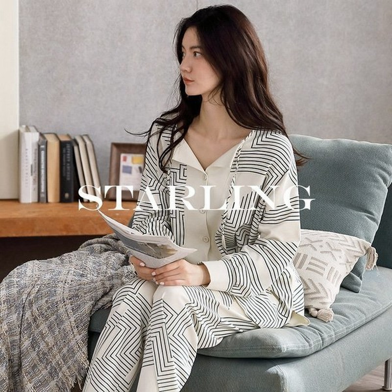 パジャマ レディース 春 秋 冬 長袖 長ズボン パジャマ ルームウェア 上下セット シャツパジャマ 可愛い おしゃれ コットン 部屋着 ナイトウェア 前開き Vネック 通販 Lineポイント最大0 5 Get Lineショッピング