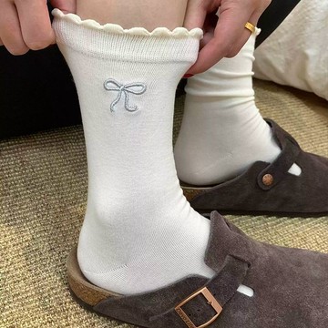 【甜美透氣】木耳邊襪 透氣短襪 女襪 花邊中筒襪 春秋新款 春夏甜美百搭堆堆襪 韓版芭蕾風襪 台灣出貨