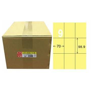 【龍德】A4三用電腦標籤 98.9x70mm 淺黃色 1000入 / 箱 LD-896-Y-B【APP滿額下單10%點數(單一帳號最高1000點)】4/30止