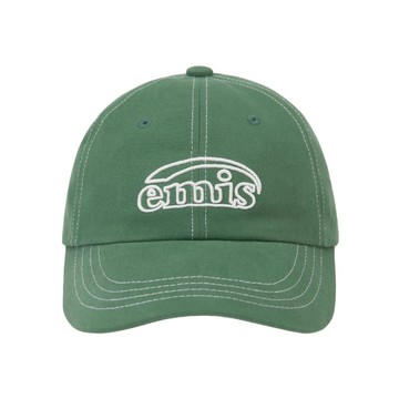 韓國 emis WHITE STITCH BALL CAP 韓製 縫線刺繡棒球帽 復古綠GREEN