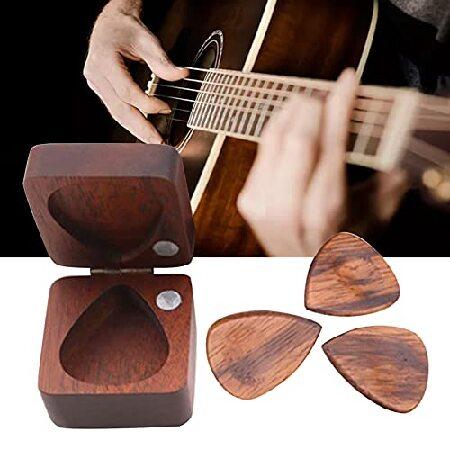 3Pcs Pick Box Stylish Solid Square Wooden Plectrum Pick Holder Storage Case for Bass Picks Hold Case Small for Banjos