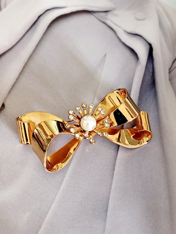 vintage jewelry  CORO典雅金色蝴蝶結 項鍊 別針