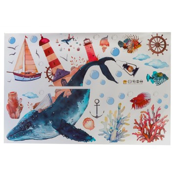 裝飾壁貼  101 x 138cm  北歐風海底世界 多色