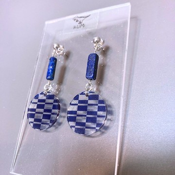 藍色天然石耳環