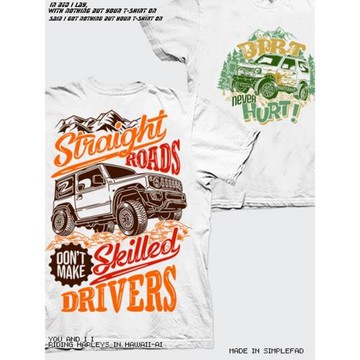 美式復古重磅短袖T恤男夏越野車印花純棉原創正肩體恤打底衫