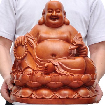 彌勒佛擺件客廳供奉笑口常開佛像大肚笑佛裝飾品喬遷招財工藝禮品