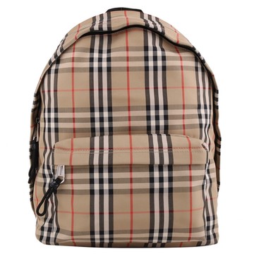BURBERRY 巴寶莉   VINTAGE CHECK 格紋尼龍拉鍊雙肩後背包(卡其)