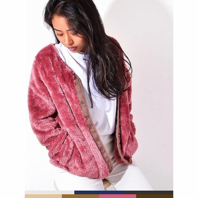 ボア フリース ジャケット レディース 長袖 カーディガン モコモコ Cw N605 通販 Lineポイント最大5 0 Get Lineショッピング