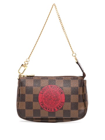 Louis Vuitton Pre-Owned - 2008 mini Pochette Accessoires clutch bag - women - Leather/Canvas - One Size - Brown