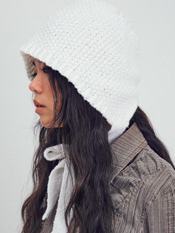 WAFFLE WHITE BONNET HAT