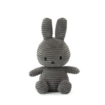 BON TON TOYS Miffy米菲兔ECO燈芯絨填充玩偶-灰 23cm
