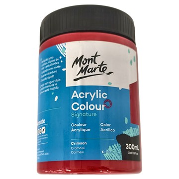 Mont Marte 蒙瑪特 300ml 壓克力顏料 Crimson色 速乾 防水  1色