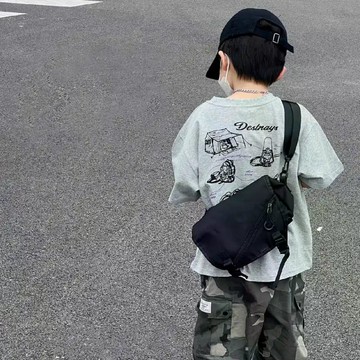可愛加倍~純棉童裝男童短袖t恤夏季韓版上衣帥氣兒童夏裝男寶半袖t潮 兒童T恤 圓領上衣 卡通T恤上衣 男童夏天上衣