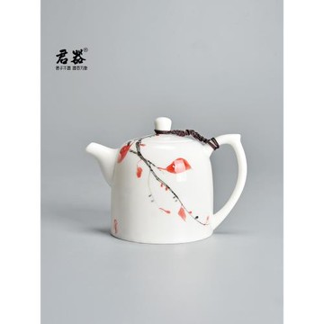 君器釉下彩手繪陶瓷茶壺泡茶家用精致小茶壺一人用功夫茶具單壺
