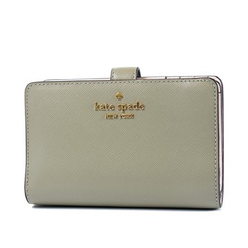 KATE SPADE 十字紋防刮釦式中夾-苔綠