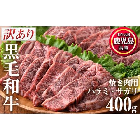 ふるさと納税 No.831 ＜数量限定＞鹿児島県産黒毛和牛焼肉セット(合計400g・ハラミ焼肉200g×1P、サガリ焼肉200g×1P) 鹿児島県日置市