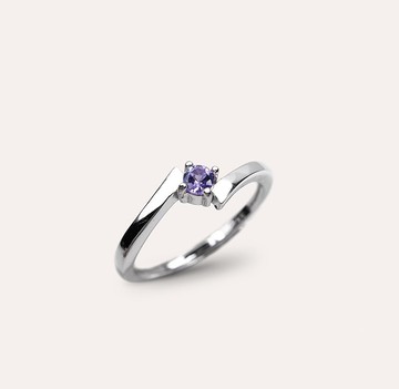 AND 丹泉石 藍色 圓形 3mm  戒指 蛻變系列 Interlace