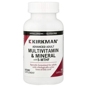 Kirkman Labs, 含 5-MTHF 的高階成年人多維生素和礦物質，180 粒膠囊