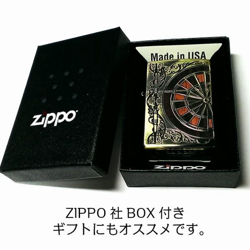 zippo☆両面☆アンティーク ダーツ S☆ウッド\u0026アラベスク☆ジッポ ライター