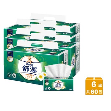 Kleenex 舒潔 特級舒適洋甘菊抽取衛生紙 90抽x10包/串-6串組