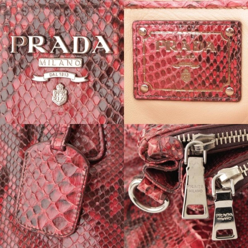 プラダ】Prada パイソン 2WAY トートバッグ BL0771 AMARENA レッド 【中古】【正規品保証】135964 |  LINEブランドカタログ