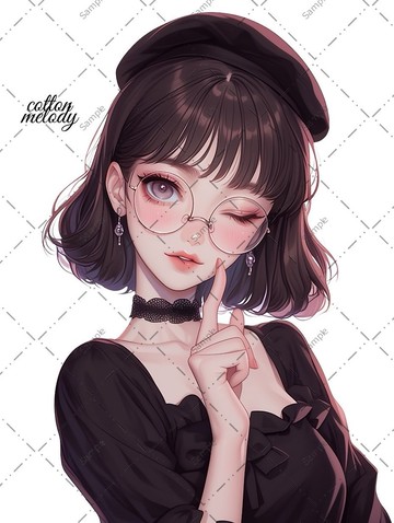 original sticker no.1419 人物貼紙 原創貼紙 人像貼紙 女孩貼紙 原創人物貼紙