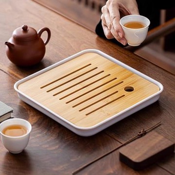 2024新款茶盤家用輕奢小型瀝儲水式茶臺功夫茶具竹茶海干泡臺托盤