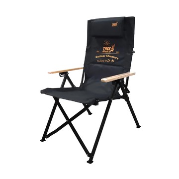 TREEWalker 可調背折疊椅 三段式可調椅背 附枕頭 承重100kg 60x74x100cm  黑色  1個