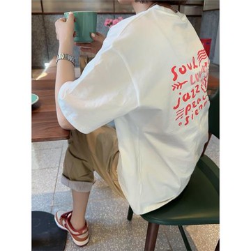 韓國東大門女裝春季清新甜美休閑風搞怪童趣卡通印花白色短袖T恤