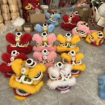 ✨桃園有貨✨羊毛幼兒園舞獅獅子醒獅玩具雙人錶演道具獅頭結婚拍照道具醒獅 VIK1