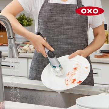 美國OXO 不鏽鋼按壓清潔刷