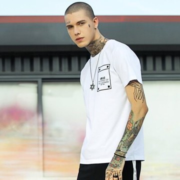 現貨+預購 短袖T恤休閒上衣-後背個性花豹印花男打底衫2色73sq31【獨家進口】【米蘭精品】