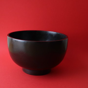 漆椀 松煙 手工木製漆椀 黑色
