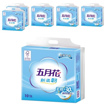 五月花 新柔韌 抽取衛生紙  10包  6袋