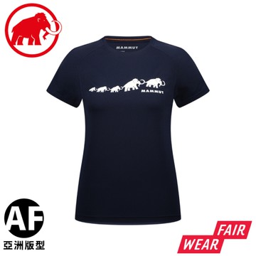 【MAMMUT 長毛象 女 QD Logo Print AF 快乾短袖T恤《海洋藍 PRT3》】1017-02022/圓領短袖