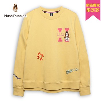 Hush Puppies 上衣 女裝造型英文字刺繡狗長袖上衣
