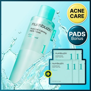 numbuzin No. 1 Calming Herb Toner 300mL Special Set (+10 Toner Pads)