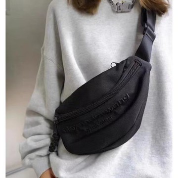 白露家8135牛津布包男女騎行包斜挎拉鏈純字母腰包斜背斜挎胸包女