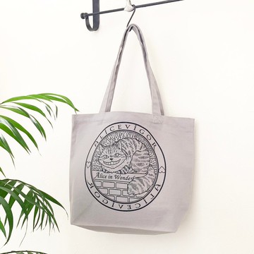 柴郡貓托特包　灰色