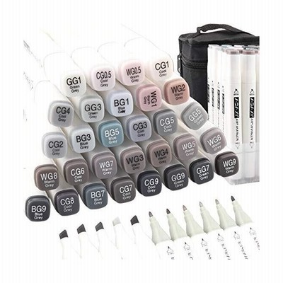 Adaxi マーカーペン イラストマーカー 30色グレートーンマーカー ペンスタンド ホワイトペン 付き 太字 細字 2種ペン先 プロ 初心者 通販 Lineポイント最大get Lineショッピング