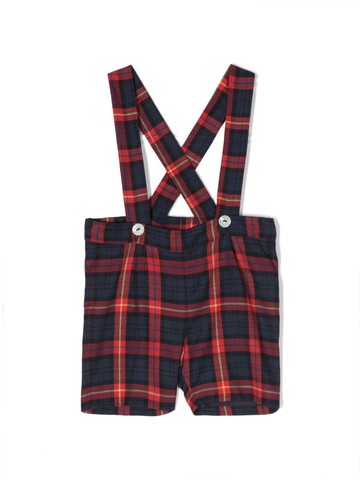 Mariella Ferrari - tartan-pattern cotton shorts - kids - Cotton - 18 mth - Blue